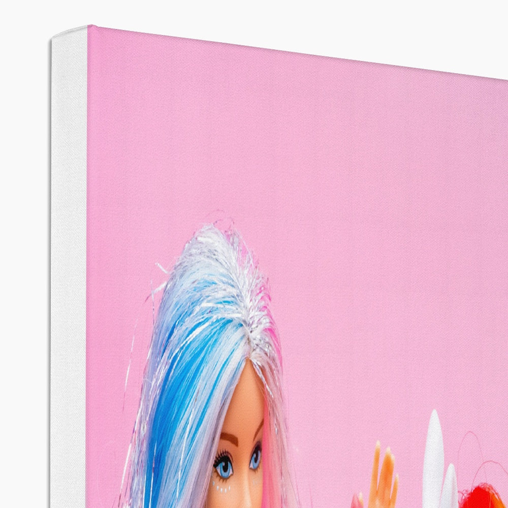 Barbie & Unicorn Art Canvas