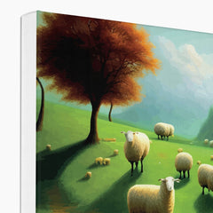 Adorable Sheep Painting Illustration Canvas