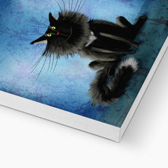 Black Curious Cat Portrait Canvas