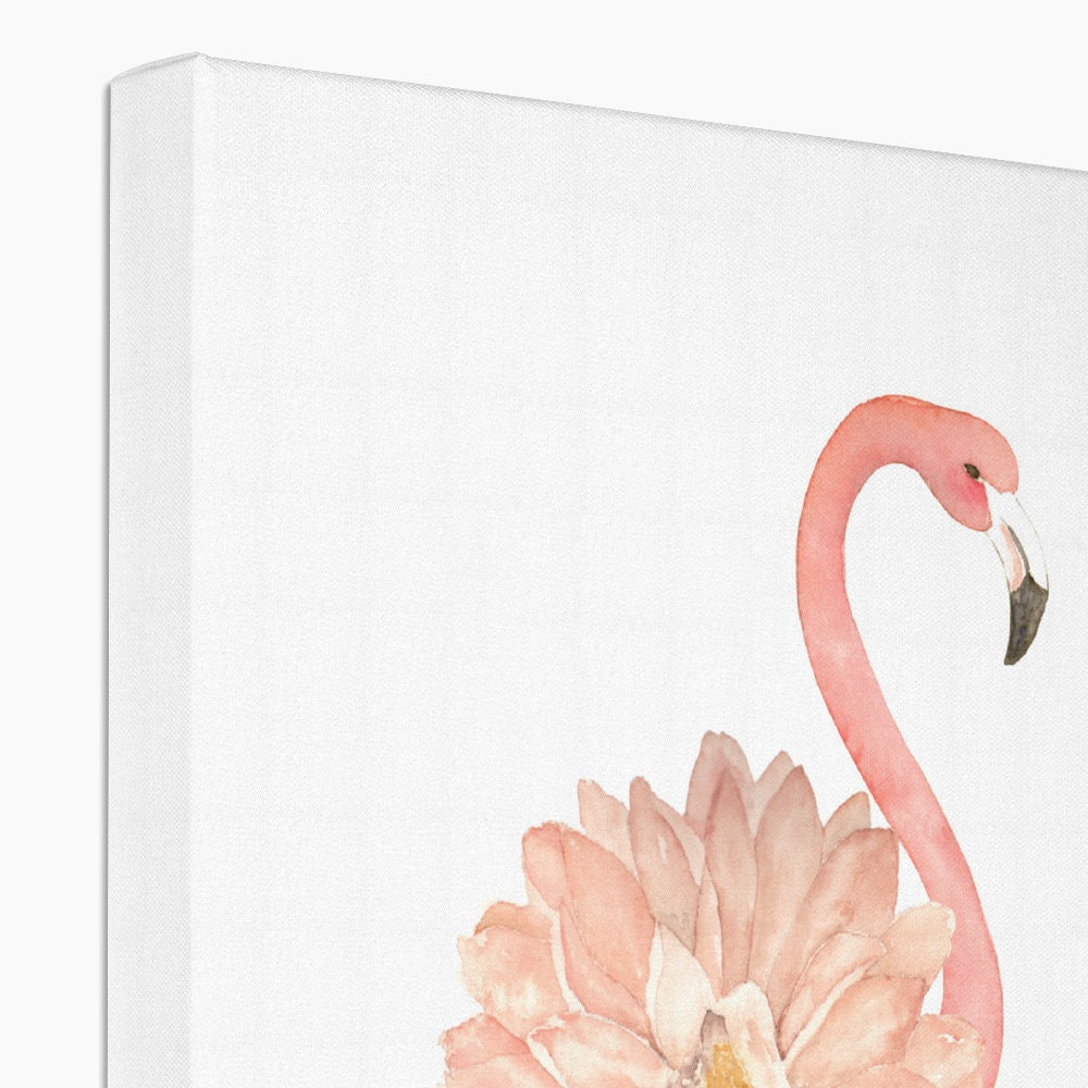 Flamingo & Giant Pink Daisy Painting Canvas