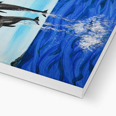 Seaside Symphony: Dolphin Art  Canvas