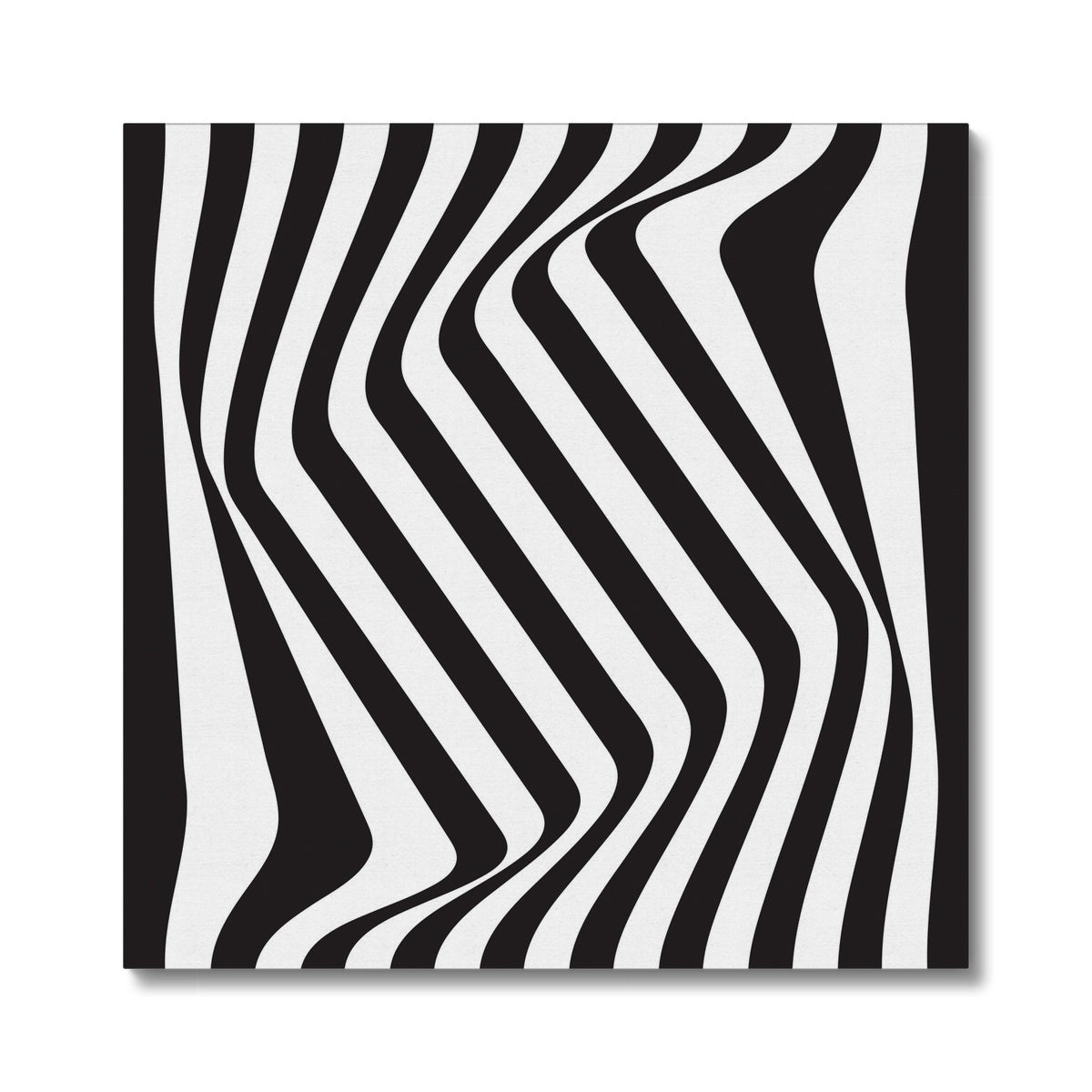 Black & White Mosaic Lines Pattern  Canvas