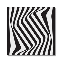Black & White Mosaic Lines Pattern  Canvas