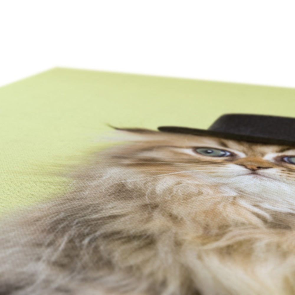 Golden Cat Top Hat Canvas