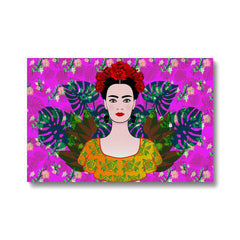 Farida Kahlo & Leaves Canvas