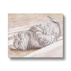 Cat Chilling Sunlight Sketch Canvas