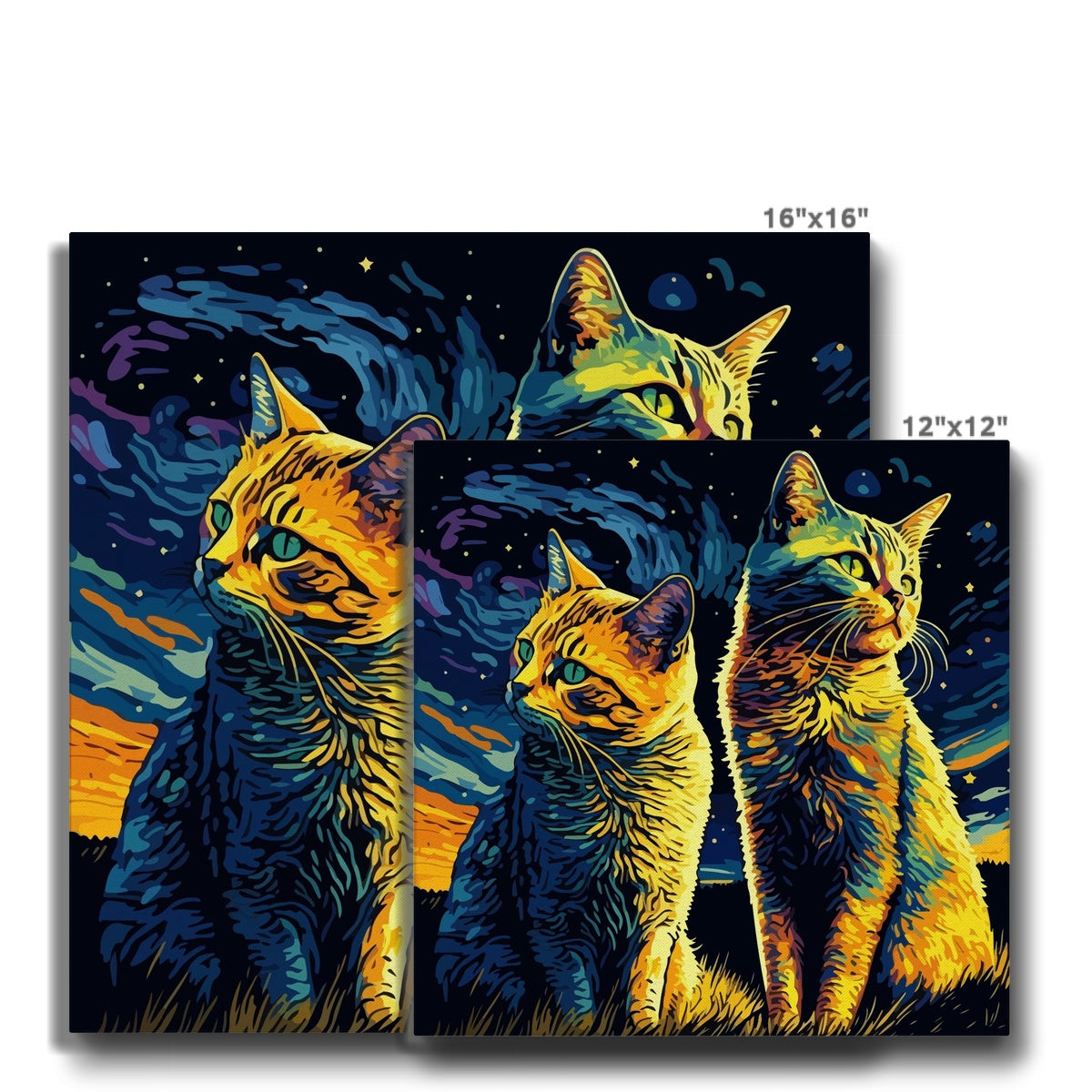 Cats In A Van Gogh Universe Canvas