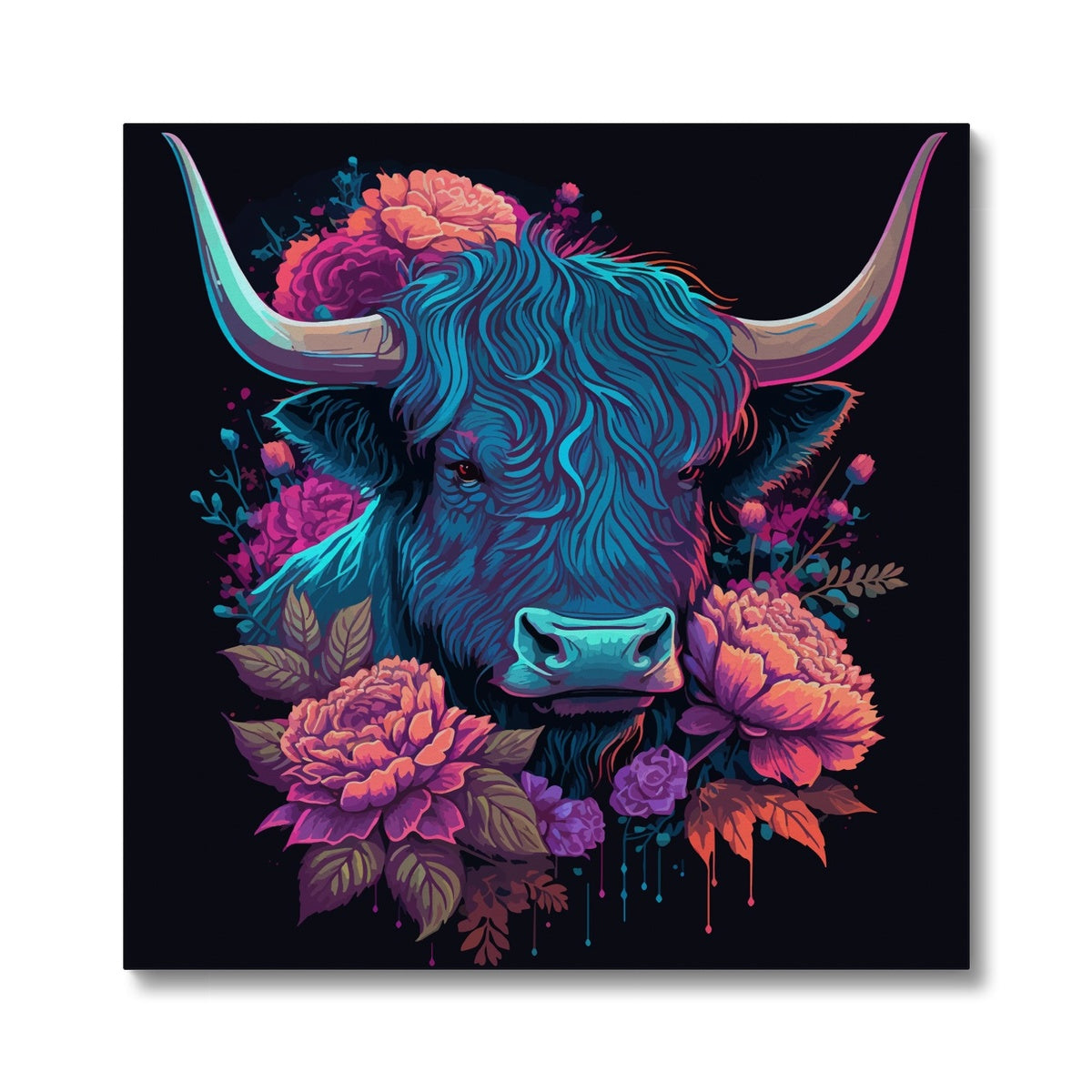 Whimsical Highland Grazers  Canvas