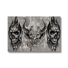 Three Face Demon Drawing Canvas