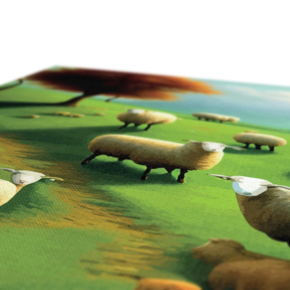 Adorable Sheep Painting Illustration Canvas