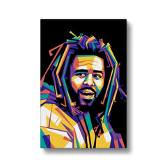 Colorful J Cole Portrait Canvas