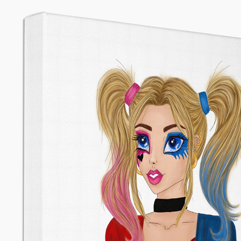 Elegant Harley Quinn Portrait Canvas