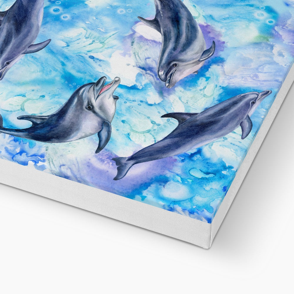 Oceanic Expressions By Dolphins  Canvas