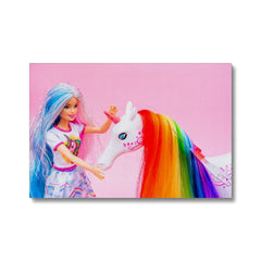 Barbie & Unicorn Art Canvas