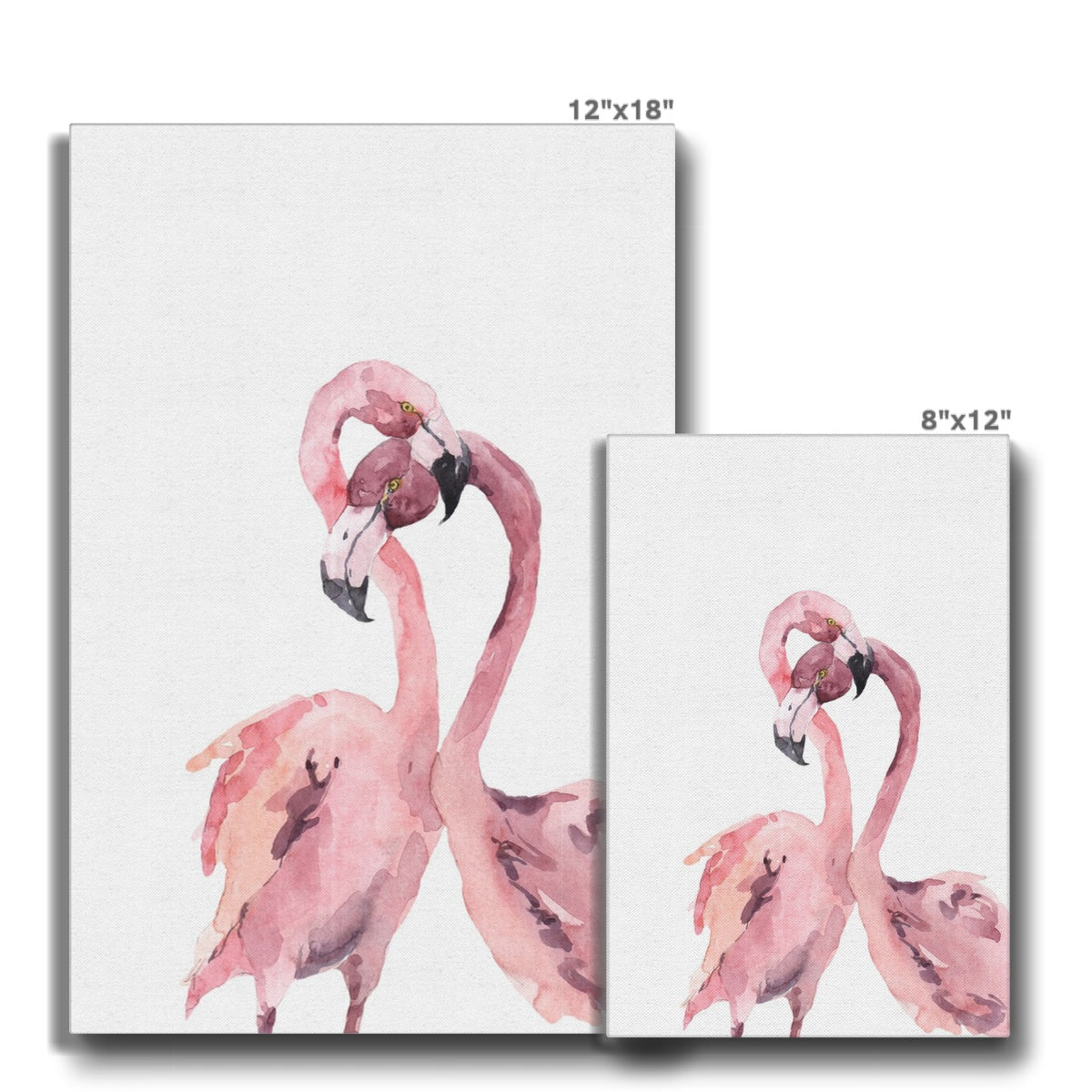 Two Flamingos Intertwined Canvas