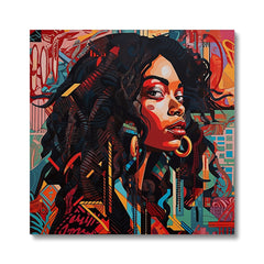 Abstract Long Hair Woman Portrait Canvas