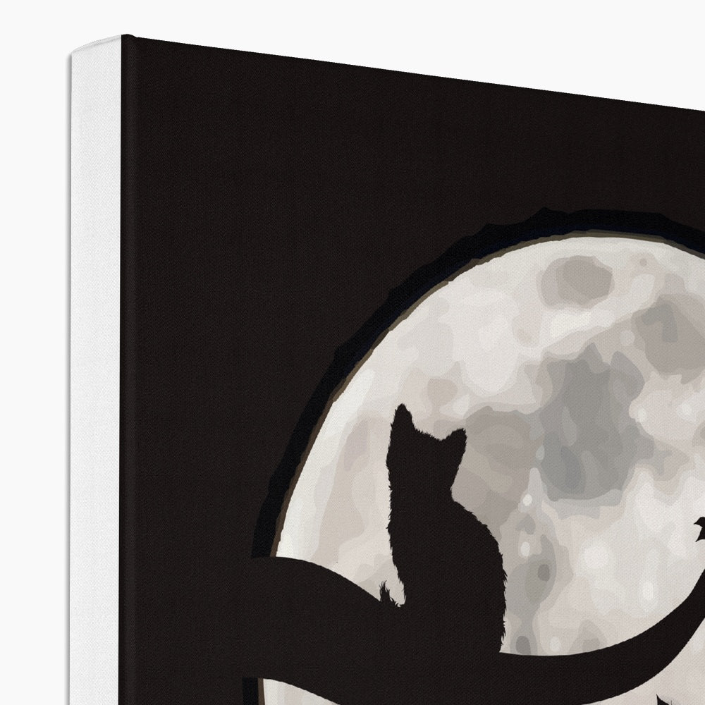 Cat , Moon & Tree Vision Canvas