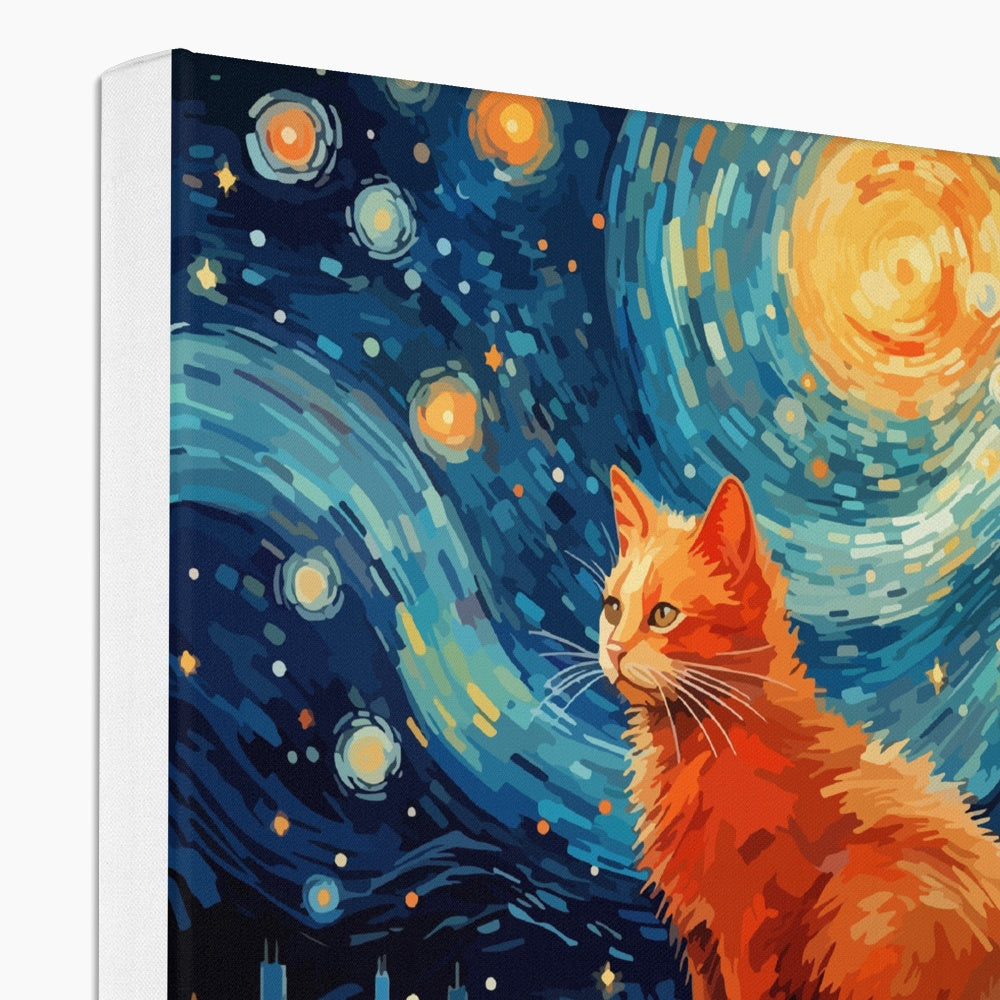 Magical Van Gogh's Cat Canvas