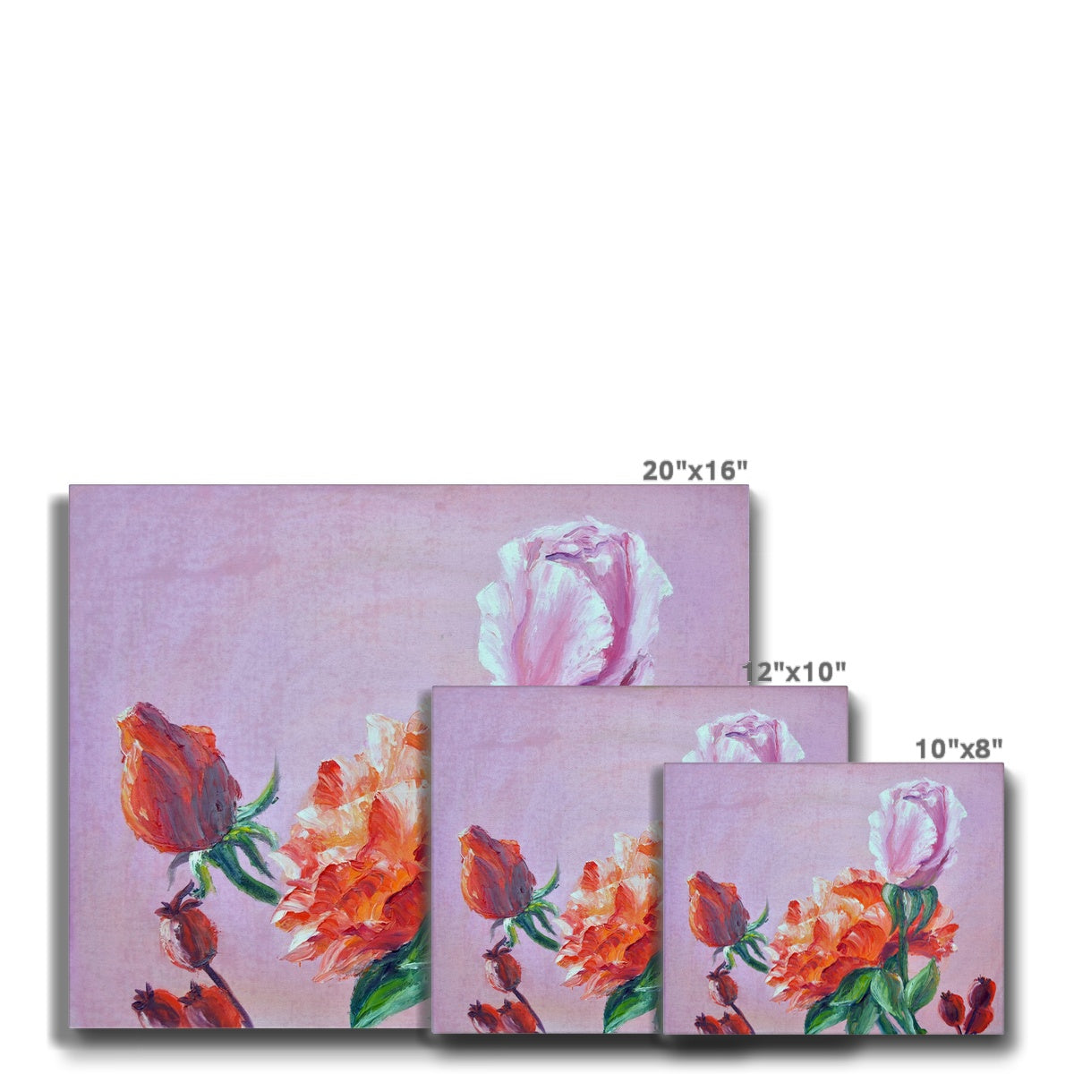 Red & Pink Rose Oil Painting Canvas