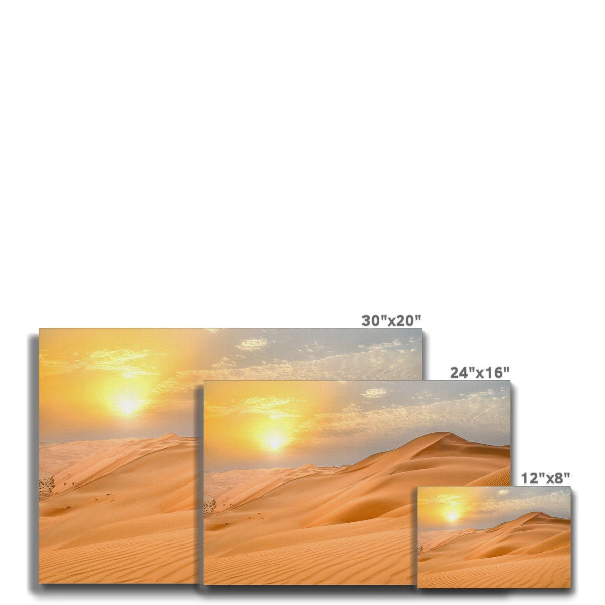 Shining Sun In Desert Art Canvas
