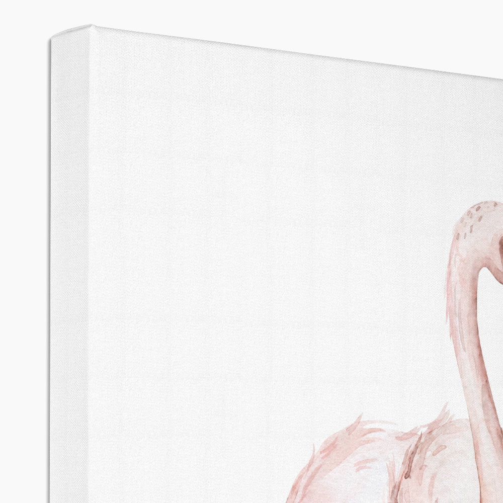 Two Flamingos In Forest Canvas