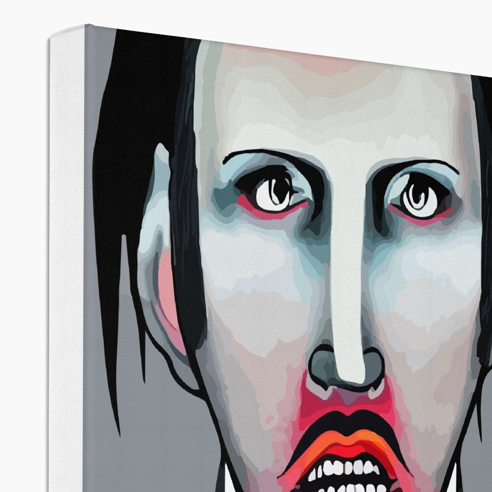 Black & Pink Marilyn Manson's Spooky Poster Canvas