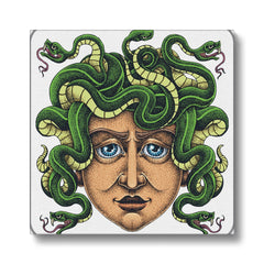 Green Medusa Portrait Canvas
