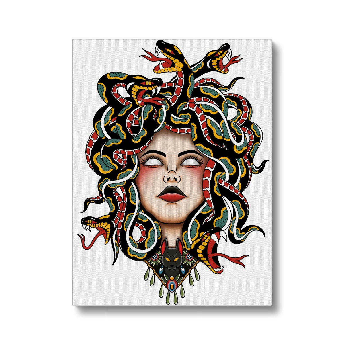 Multicolor Medusa Portrait Canvas