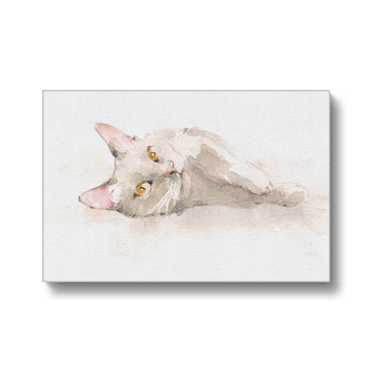 Russian Blue Cat Water Paint Portrait Canvas