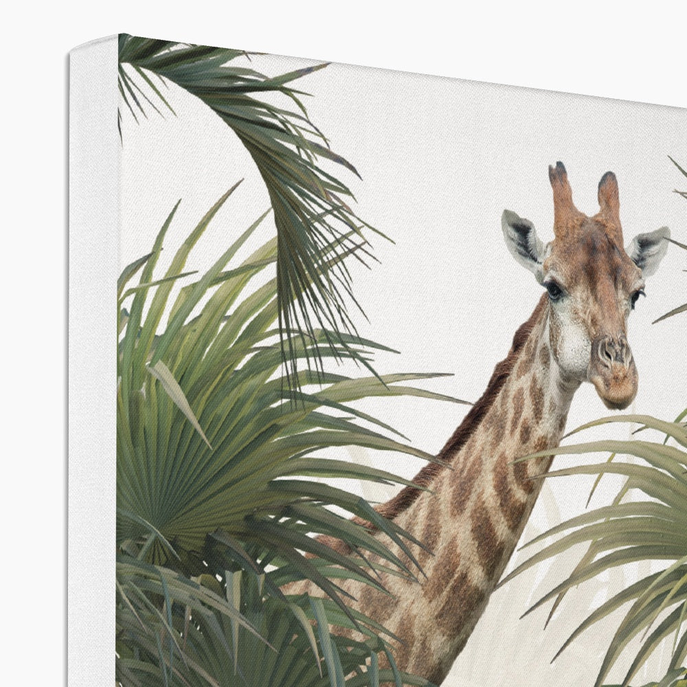 Tiger, Giraffe & Elefant In Forest Canvas