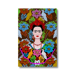 Farida & Blue Blooming Flowers Canvas