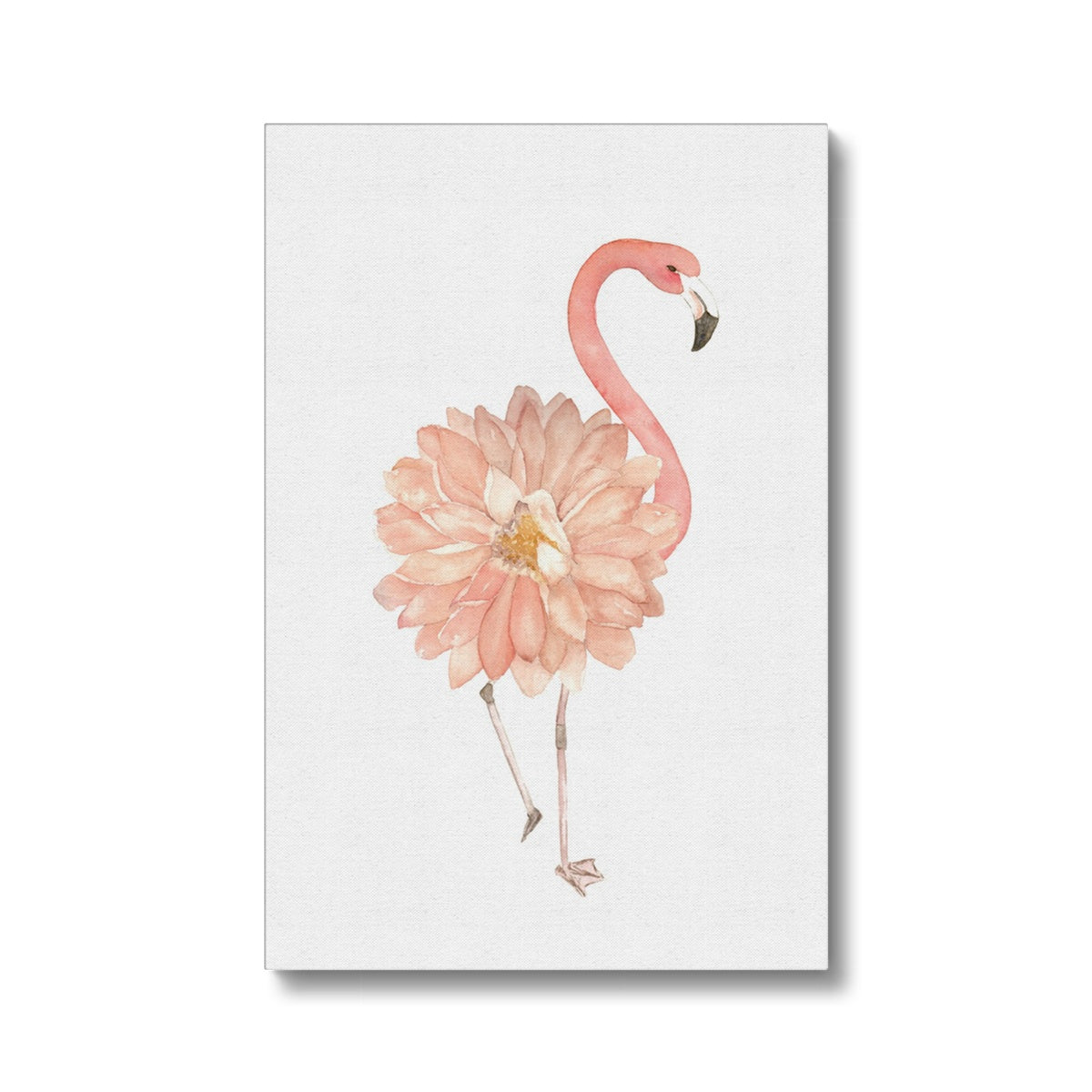Flamingo & Giant Pink Daisy Painting Canvas