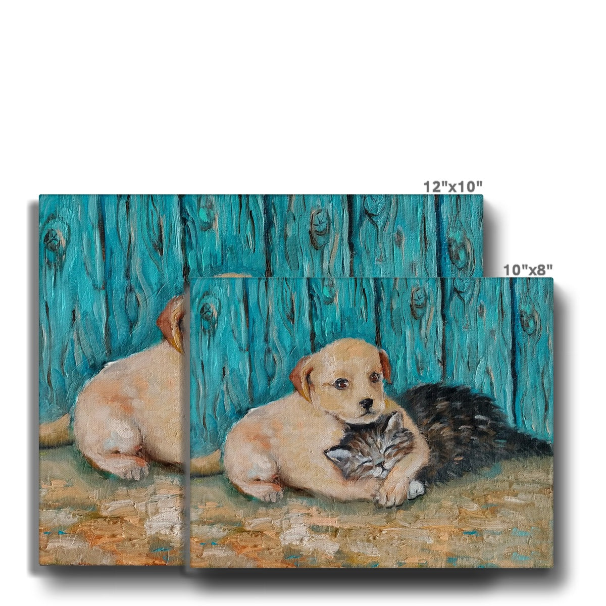 Dog Comforting A Cat Canvas