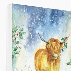 Heavenly Highland Cow Art Canvas