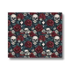Skull & Roses Seamless Illustration Canvas