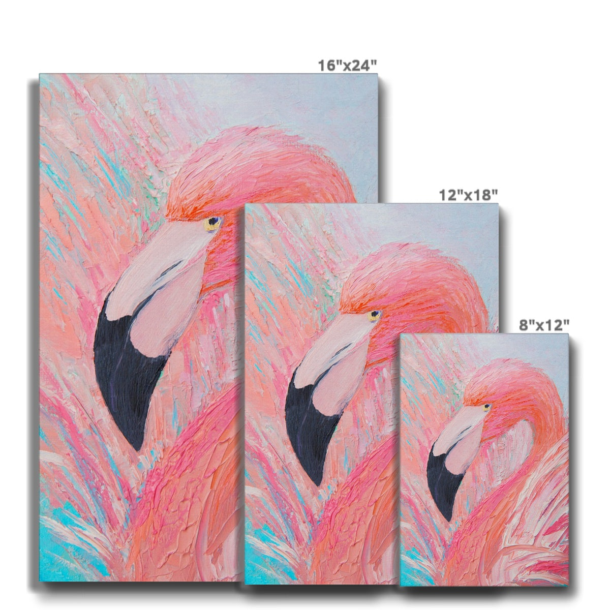 Aesthetic Flamingo Portrait Canvas