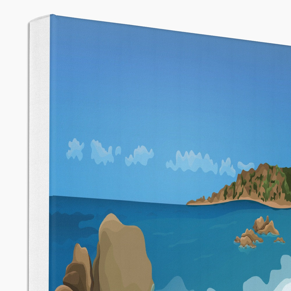 Mesmerising Ocean Shore Art Illustration Canvas