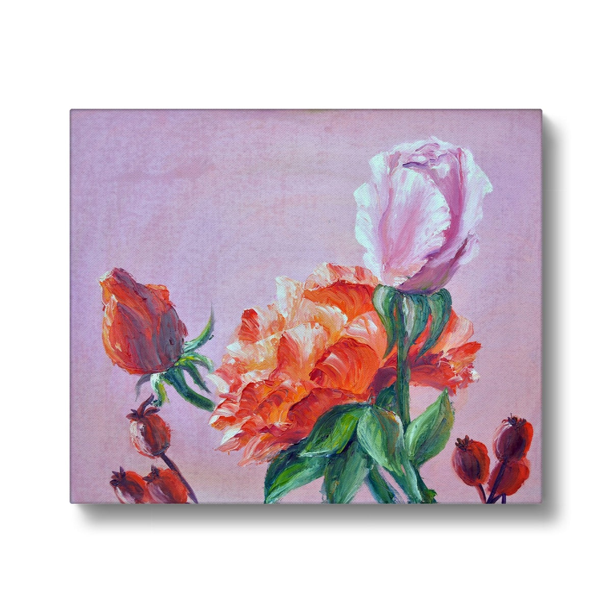 Red & Pink Rose Oil Painting Canvas