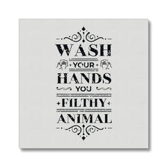 White & Black Wash Hands Quote Canvas