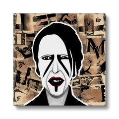 Black & White Marilyn Manson's Gothic Sketch Canvas