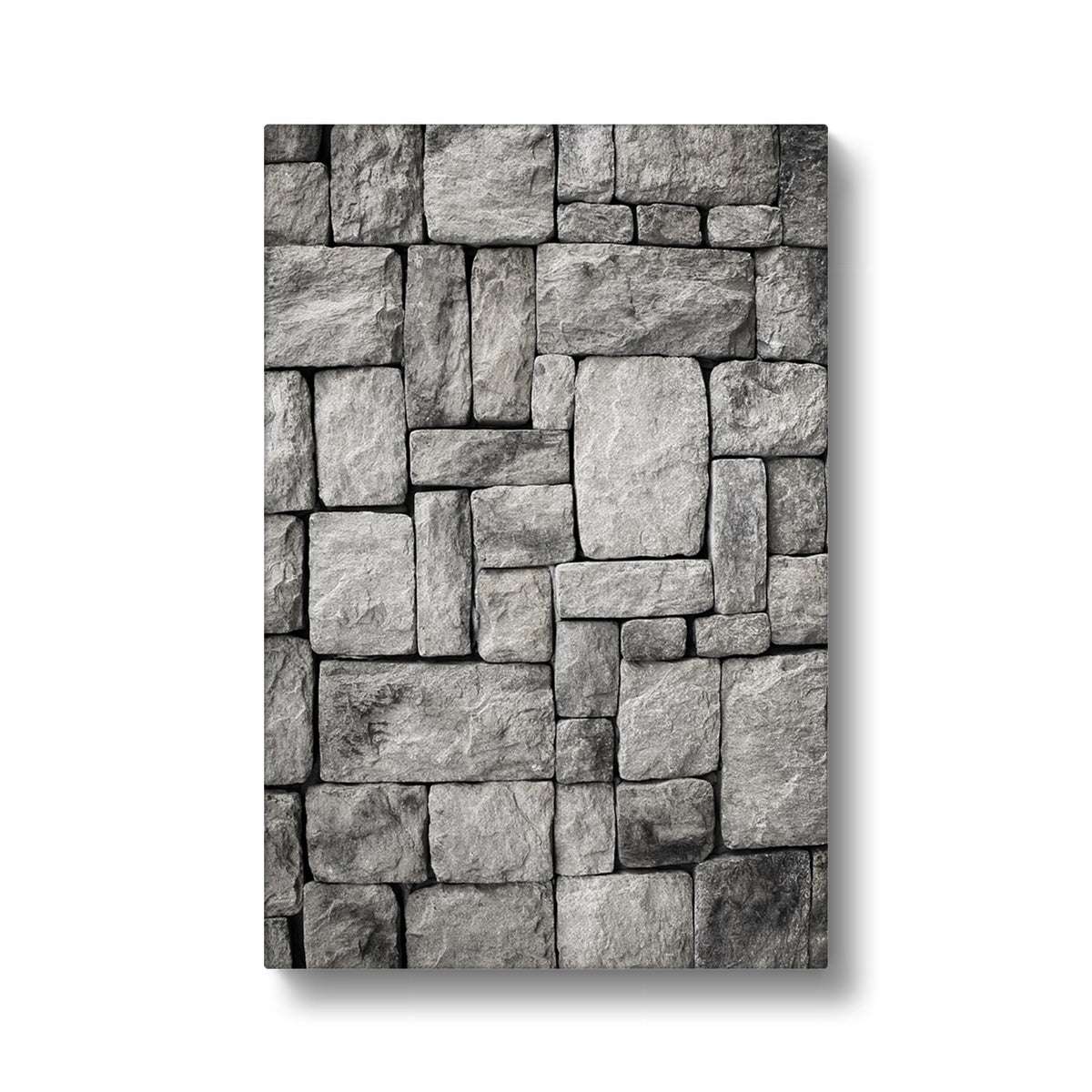 Greyscale Stone Wall Art Canvas