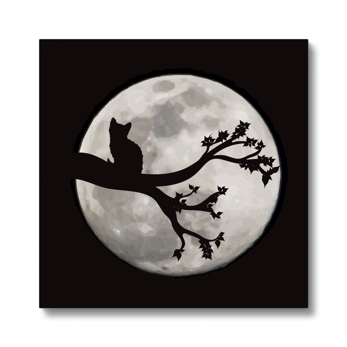 Cat , Moon & Tree Vision Canvas