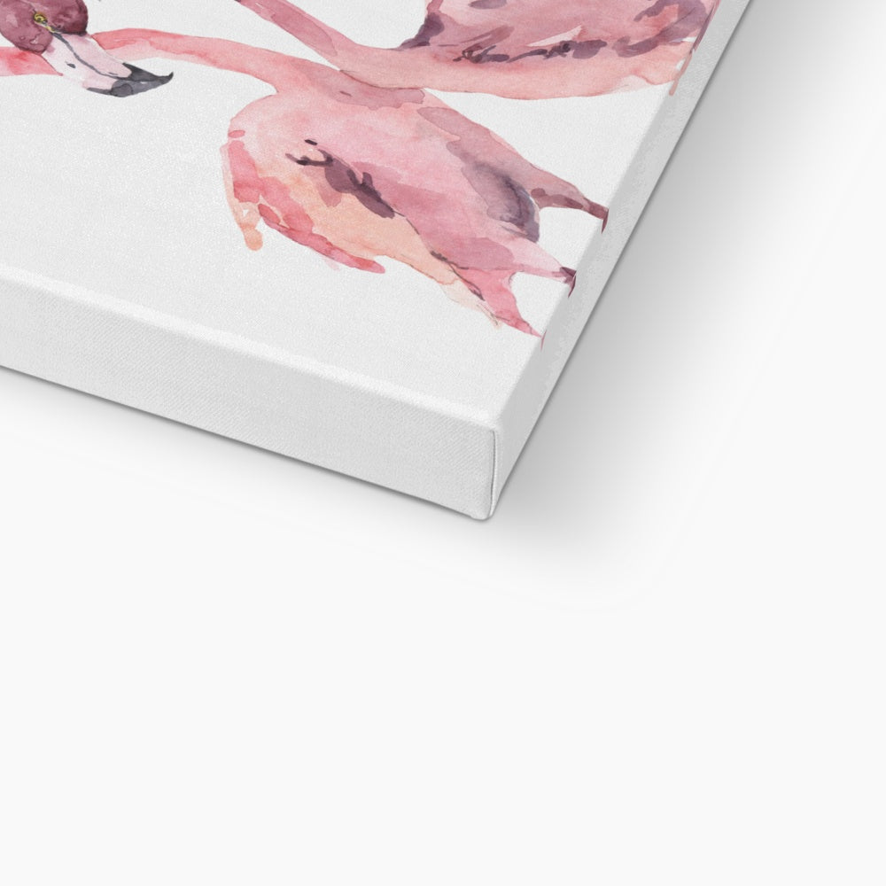 Two Flamingos Intertwined Canvas