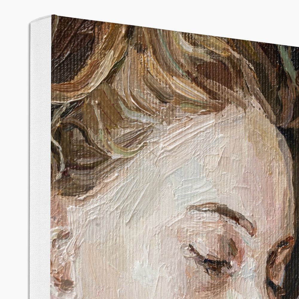 Sleeping Woman Flowers Canvas