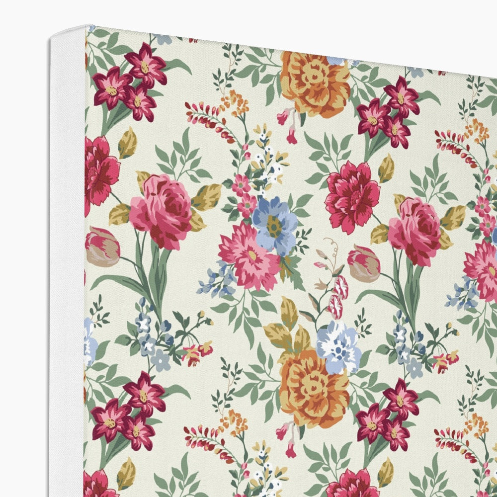 Maximal Bright Colour Floral Print Canvas