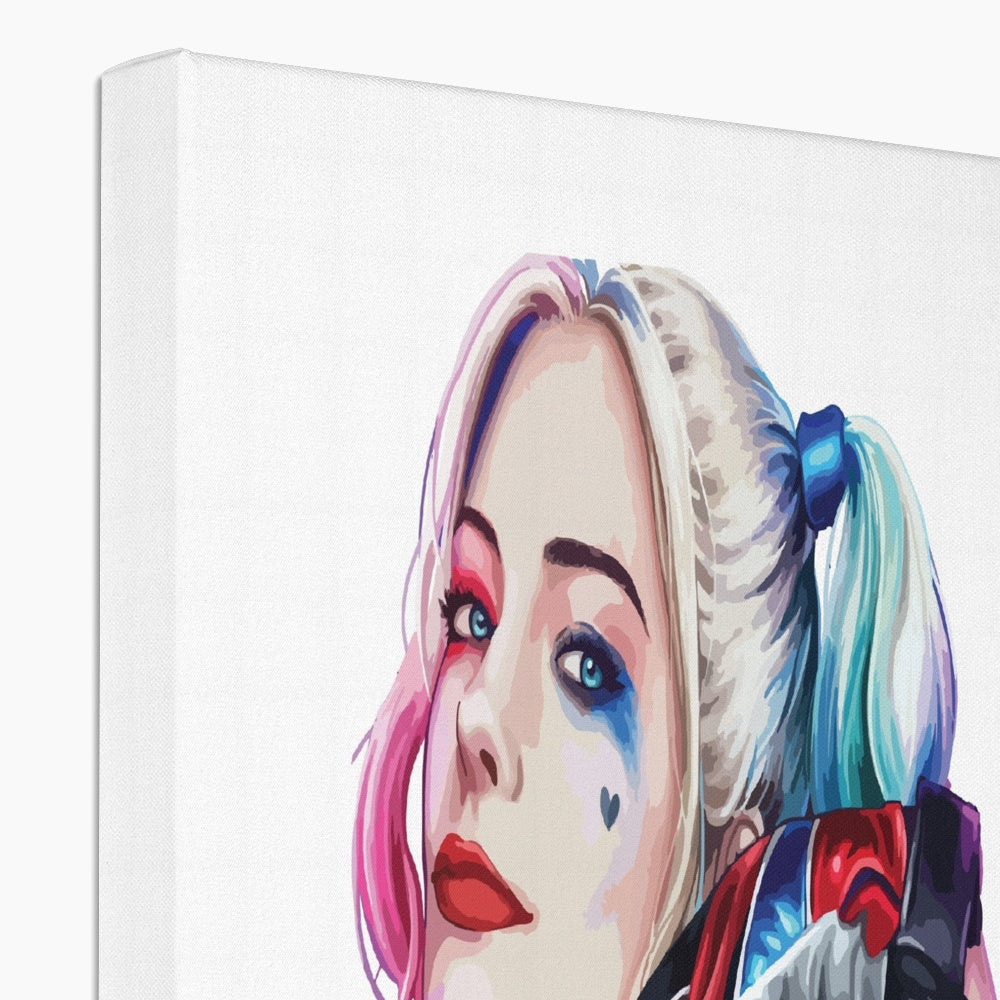 Animated Harley Quinn Portrait Canvas