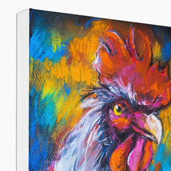 Multicolor Chicken Portrait Canvas